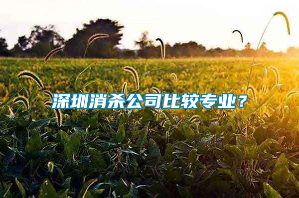 深圳消杀公司比较专业？