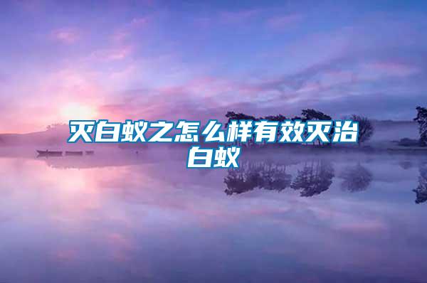 灭白蚁之怎么样有效灭治白蚁