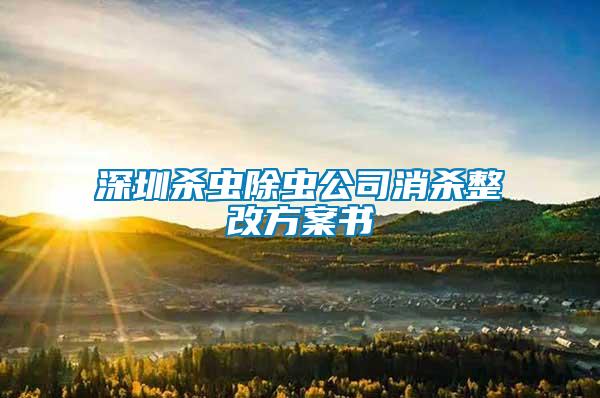 深圳杀虫除虫公司消杀整改方案书