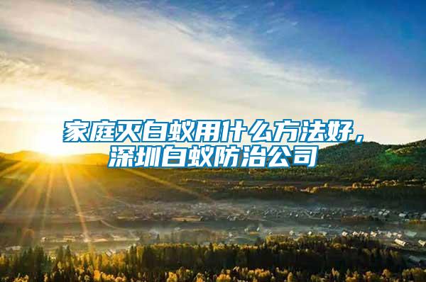 家庭灭白蚁用什么方法好，深圳白蚁防治公司