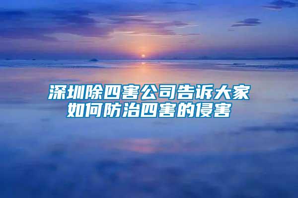 深圳除四害公司告诉大家如何防治四害的侵害