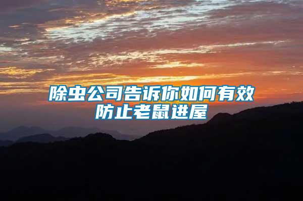 除虫公司告诉你如何有效防止老鼠进屋