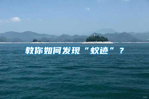 教你如何发现“蚁迹”？