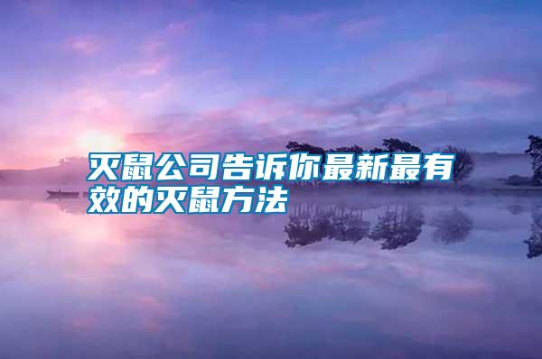 灭鼠公司告诉你最新最有效的灭鼠方法