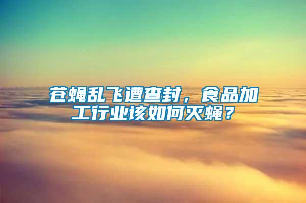 苍蝇乱飞遭查封，食品加工行业该如何灭蝇？