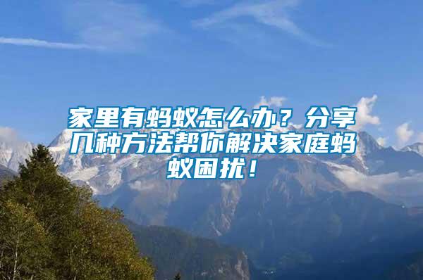 家里有蚂蚁怎么办？分享几种方法帮你解决家庭蚂蚁困扰！