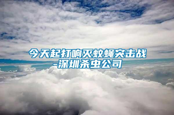 今天起打响灭蚊蝇突击战-深圳杀虫公司