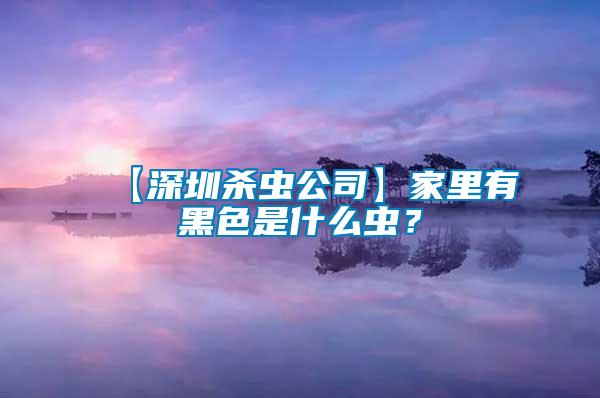 【深圳杀虫公司】家里有黑色是什么虫？