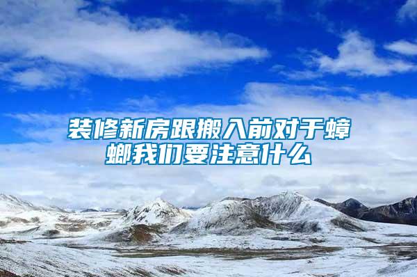 装修新房跟搬入前对于蟑螂我们要注意什么