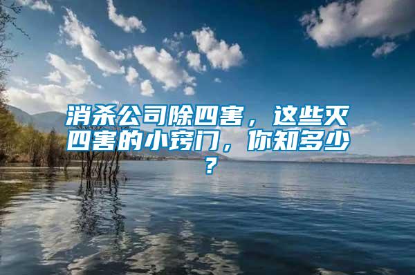 消杀公司除四害，这些灭四害的小窍门，你知多少？