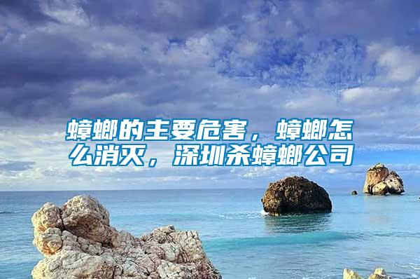 蟑螂的主要危害，蟑螂怎么消灭，深圳杀蟑螂公司