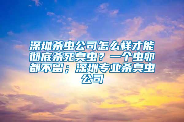 深圳杀虫公司怎么样才能彻底杀死臭虫？一个虫卵都不留；深圳专业杀臭虫公司