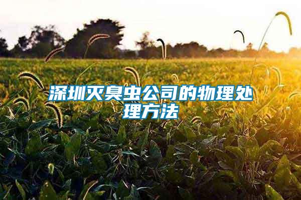 深圳灭臭虫公司的物理处理方法