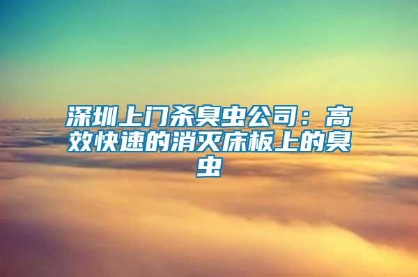 深圳上门杀臭虫公司：高效快速的消灭床板上的臭虫