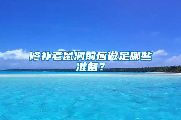 修补老鼠洞前应做足哪些准备？