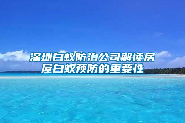 深圳白蚁防治公司解读房屋白蚁预防的重要性