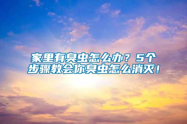 家里有臭虫怎么办？5个步骤教会你臭虫怎么消灭！