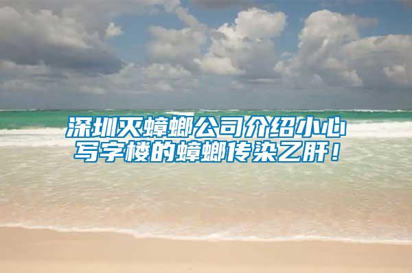 深圳灭蟑螂公司介绍小心写字楼的蟑螂传染乙肝！