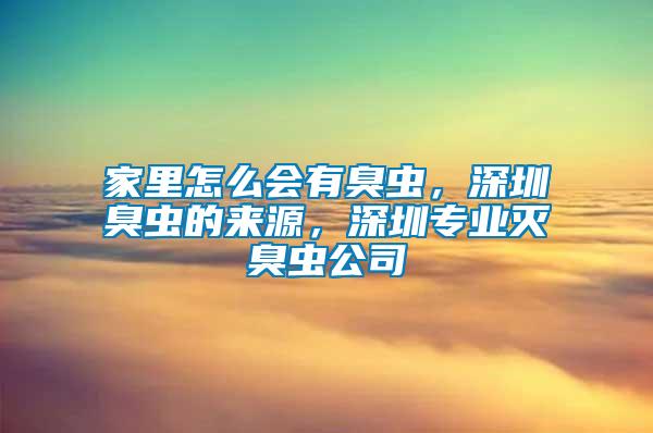 家里怎么会有臭虫，深圳臭虫的来源，深圳专业灭臭虫公司