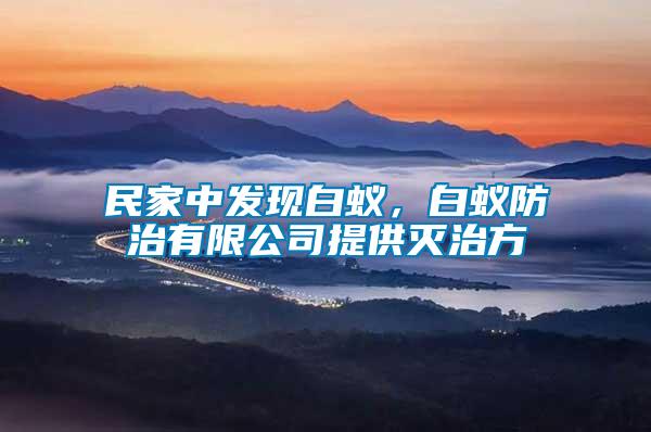 民家中发现白蚁，白蚁防治有限公司提供灭治方