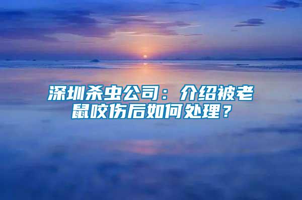 深圳杀虫公司：介绍被老鼠咬伤后如何处理？