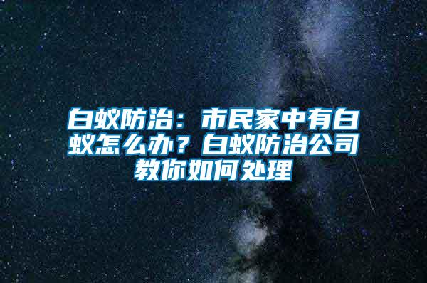 白蚁防治：市民家中有白蚁怎么办？白蚁防治公司教你如何处理