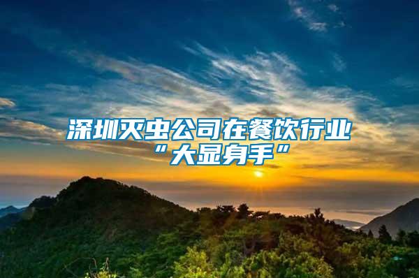深圳灭虫公司在餐饮行业“大显身手”