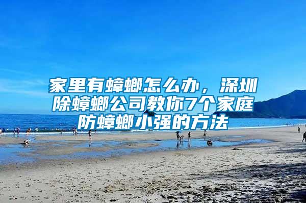 家里有蟑螂怎么办，深圳除蟑螂公司教你7个家庭防蟑螂小强的方法