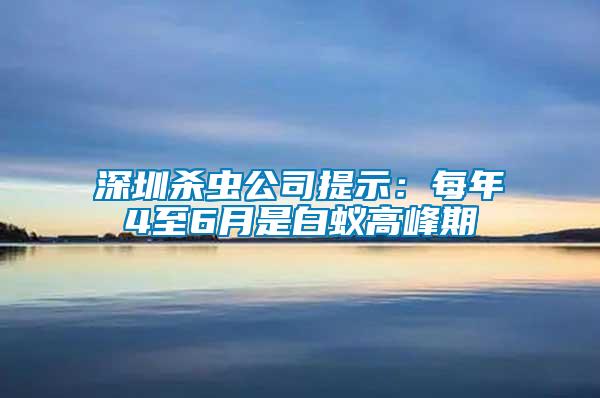 深圳杀虫公司提示：每年4至6月是白蚁高峰期