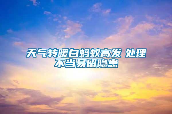 天气转暖白蚂蚁高发　处理不当易留隐患