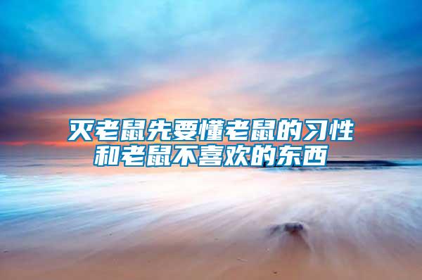 灭老鼠先要懂老鼠的习性和老鼠不喜欢的东西