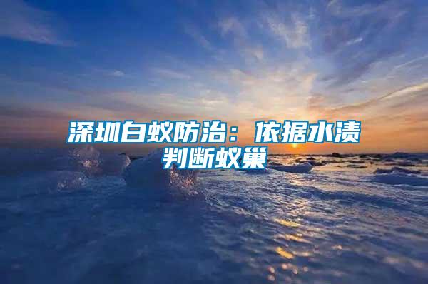 深圳白蚁防治：依据水渍判断蚁巢