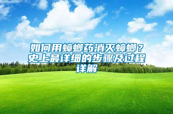 如何用蟑螂药消灭蟑螂？史上最详细的步骤及过程详解