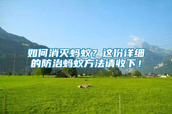 如何消灭蚂蚁？这份详细的防治蚂蚁方法请收下！