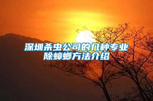 深圳杀虫公司的几种专业除蟑螂方法介绍