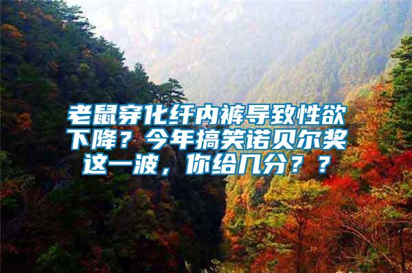 老鼠穿化纤内裤导致性欲下降？今年搞笑诺贝尔奖这一波，你给几分？？