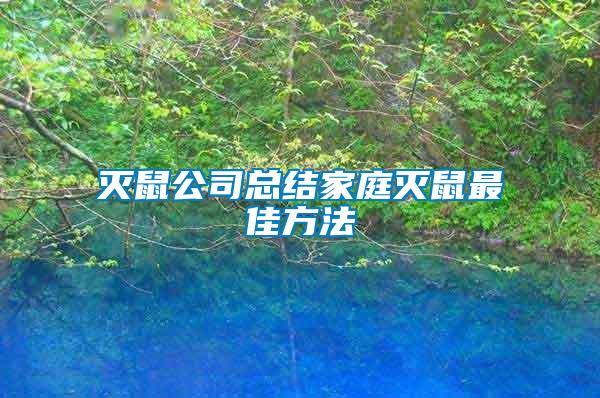 灭鼠公司总结家庭灭鼠最佳方法