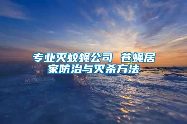 专业灭蚊蝇公司 苍蝇居家防治与灭杀方法