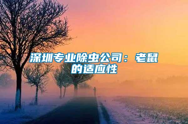 深圳专业除虫公司：老鼠的适应性