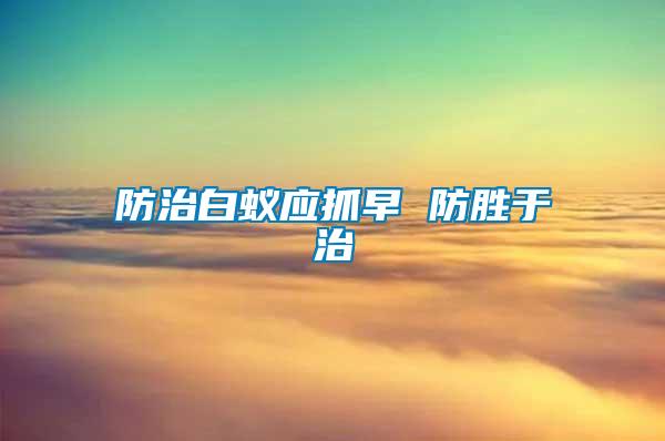 防治白蚁应抓早 防胜于治