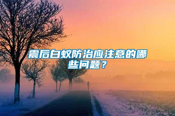 震后白蚁防治应注意的哪些问题？