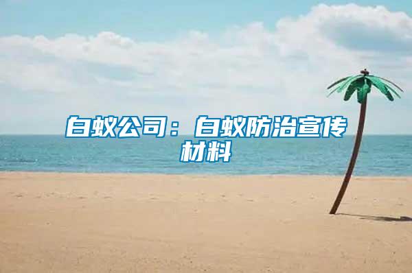 白蚁公司：白蚁防治宣传材料