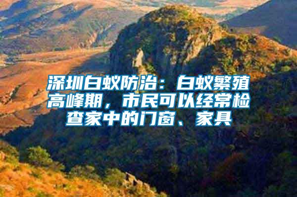 深圳白蚁防治：白蚁繁殖高峰期，市民可以经常检查家中的门窗、家具