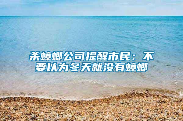 杀蟑螂公司提醒市民：不要以为冬天就没有蟑螂