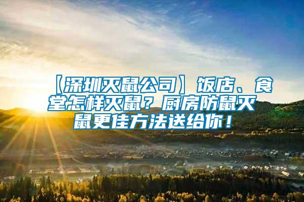 【深圳灭鼠公司】饭店、食堂怎样灭鼠？厨房防鼠灭鼠更佳方法送给你！