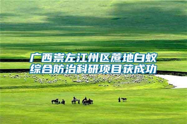 广西崇左江州区蔗地白蚁综合防治科研项目获成功