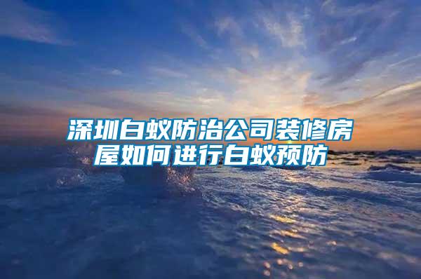 深圳白蚁防治公司装修房屋如何进行白蚁预防