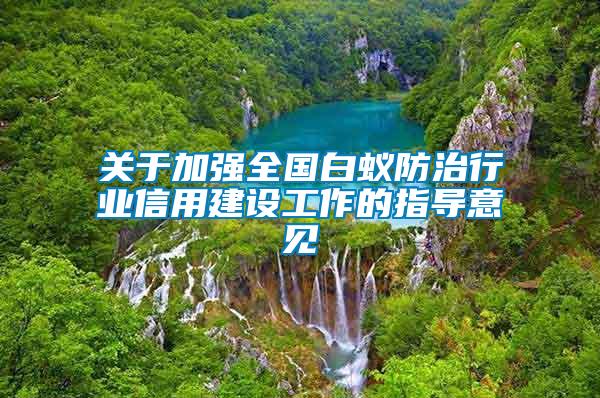 关于加强全国白蚁防治行业信用建设工作的指导意见