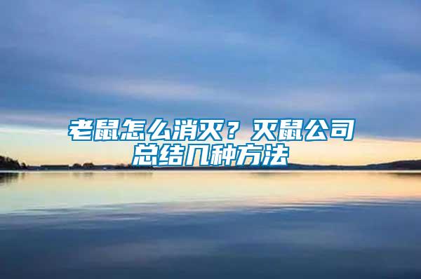 老鼠怎么消灭？灭鼠公司总结几种方法