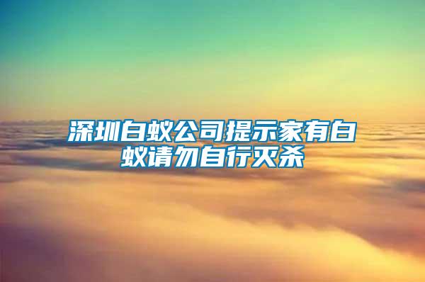 深圳白蚁公司提示家有白蚁请勿自行灭杀